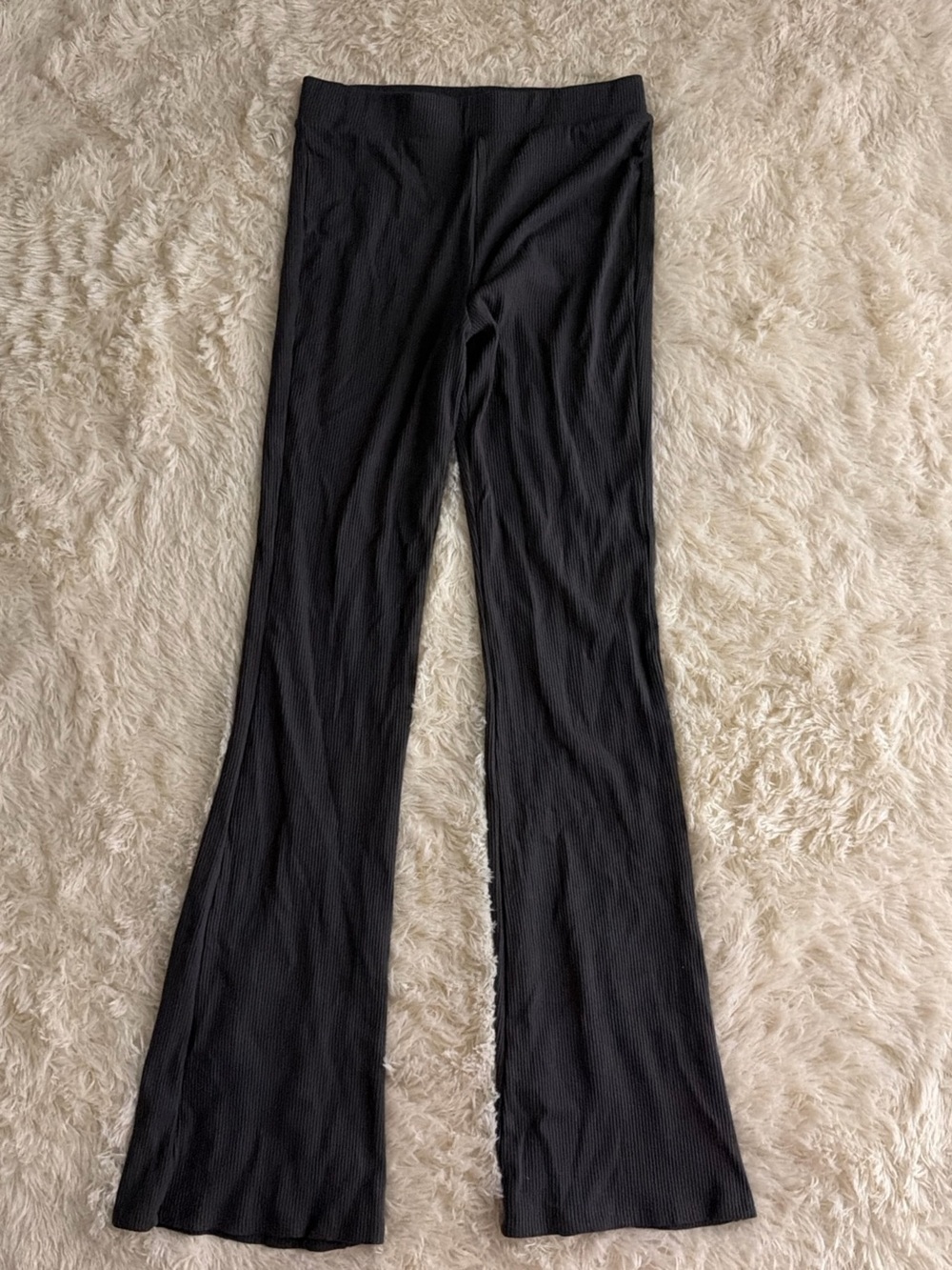 Fashion Nova Black Ribbed Boot Cut Pants